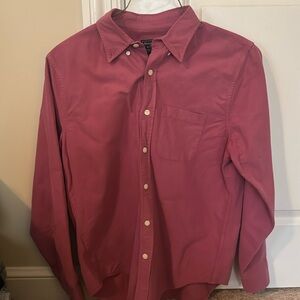 Abercrombie and Fitch men’s redish/pink button dress shirt / size large